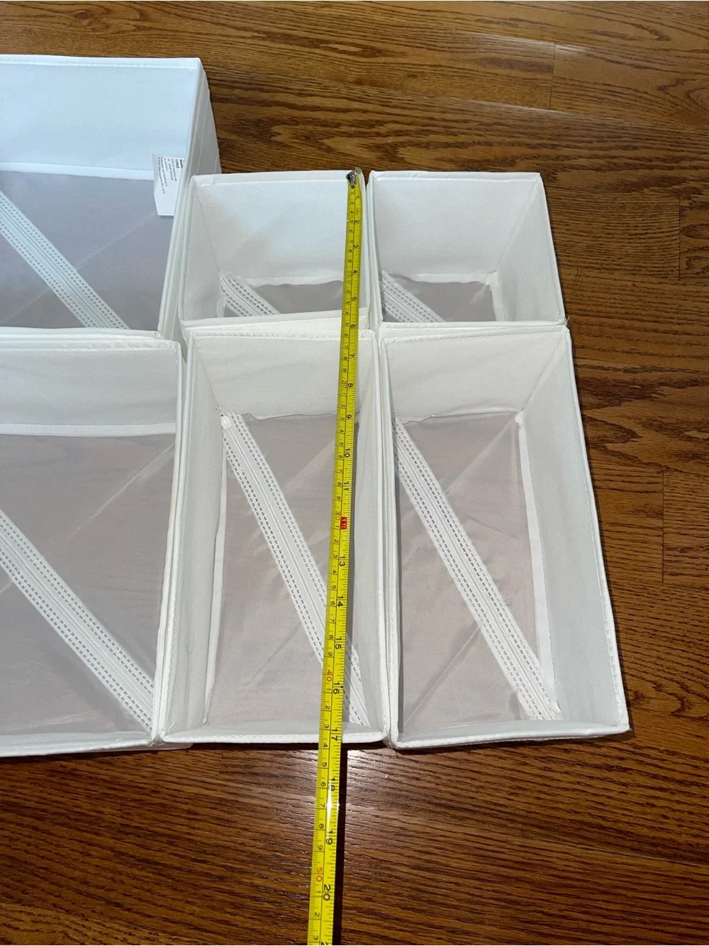 IKEA White Fabric Drawer Organizers - 6-Piece Set